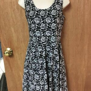 Maurices medium Floral Black and White Sleeveless Dress